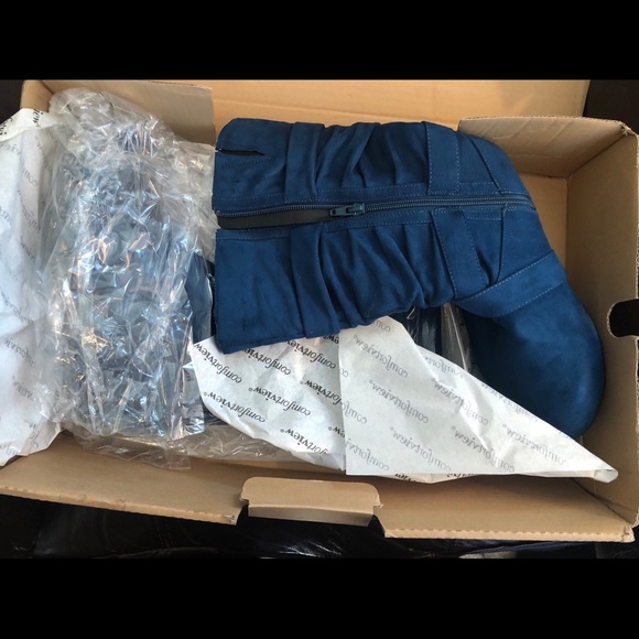 🆕 Size 8WW Comfortview mid calf boot teal suede - Picture 10 of 11